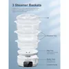 Electric Food Steamer, 13.7QT Digital Vegetable Steamer 800W with 3 Tiers BPA Free, Auto Shut-off, Boil Dry Protection 6