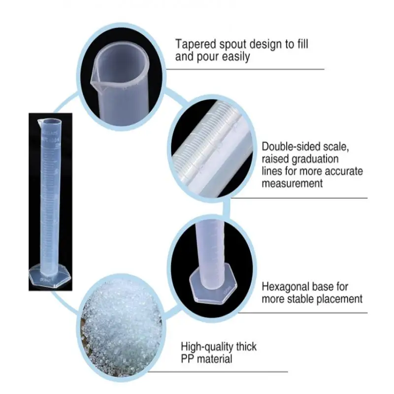 Szkło/z tworzywa sztucznego Cylinder pomiarowy z Cylinder pomiarowy szczotki i z kroplomierzem chemii Standard laboratoryjny kubek do pomiaru