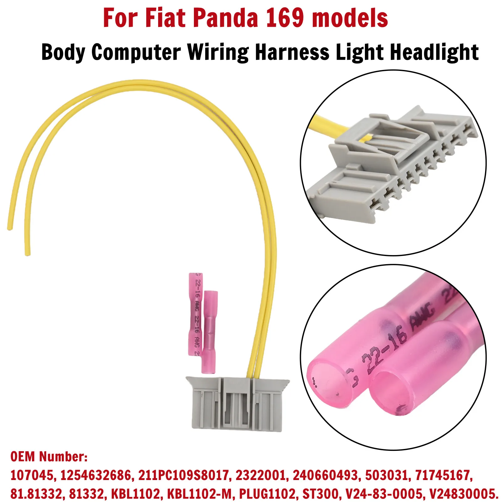 パーツ PANDA Car Plug Repair Kit For Fiat Panda 169 Body Computer Wiring