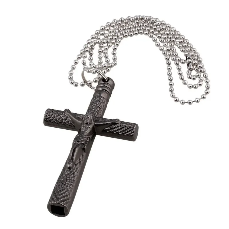 Jesus Cross 6mm Drum Key Wrench Drum Key Chain Silver Necklace Cross Head Tuning drum tuning keys diy jewelry findings