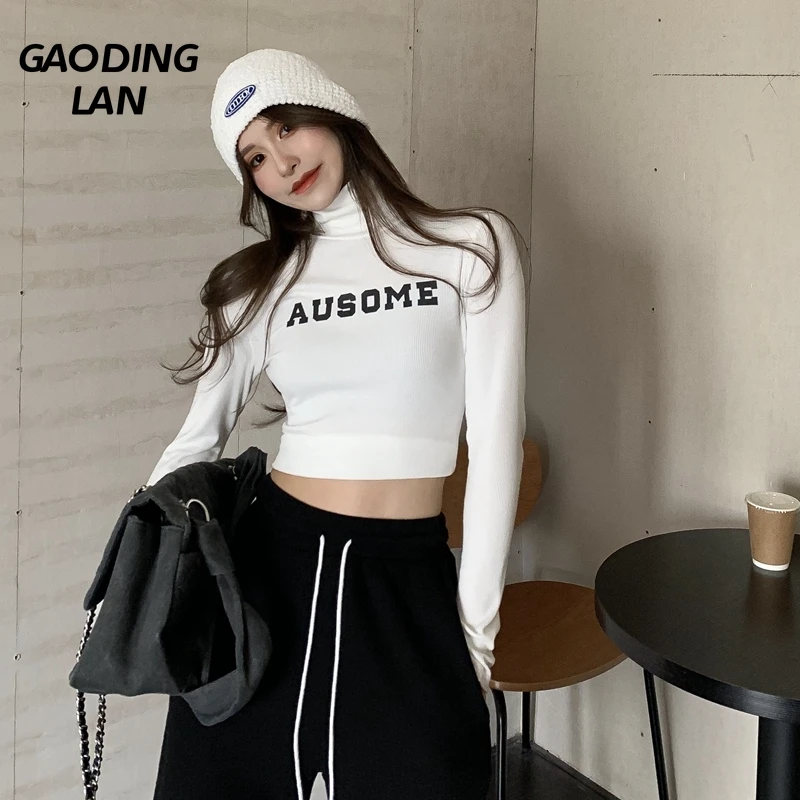 

Осенне-зимние женские футболки с длинным рукавом и надписью