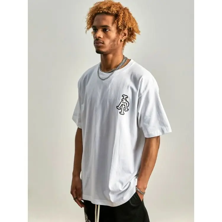 

American 2024 new style printed T-shirt for men in summer national fashion design printed niche trendy brand loose couple tops