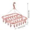 32-clip Large Capacity Plastic Socks Hanger, Underwear Durable Clothes Drying Rack, Clothes Rack For Baby, Household Storage 6