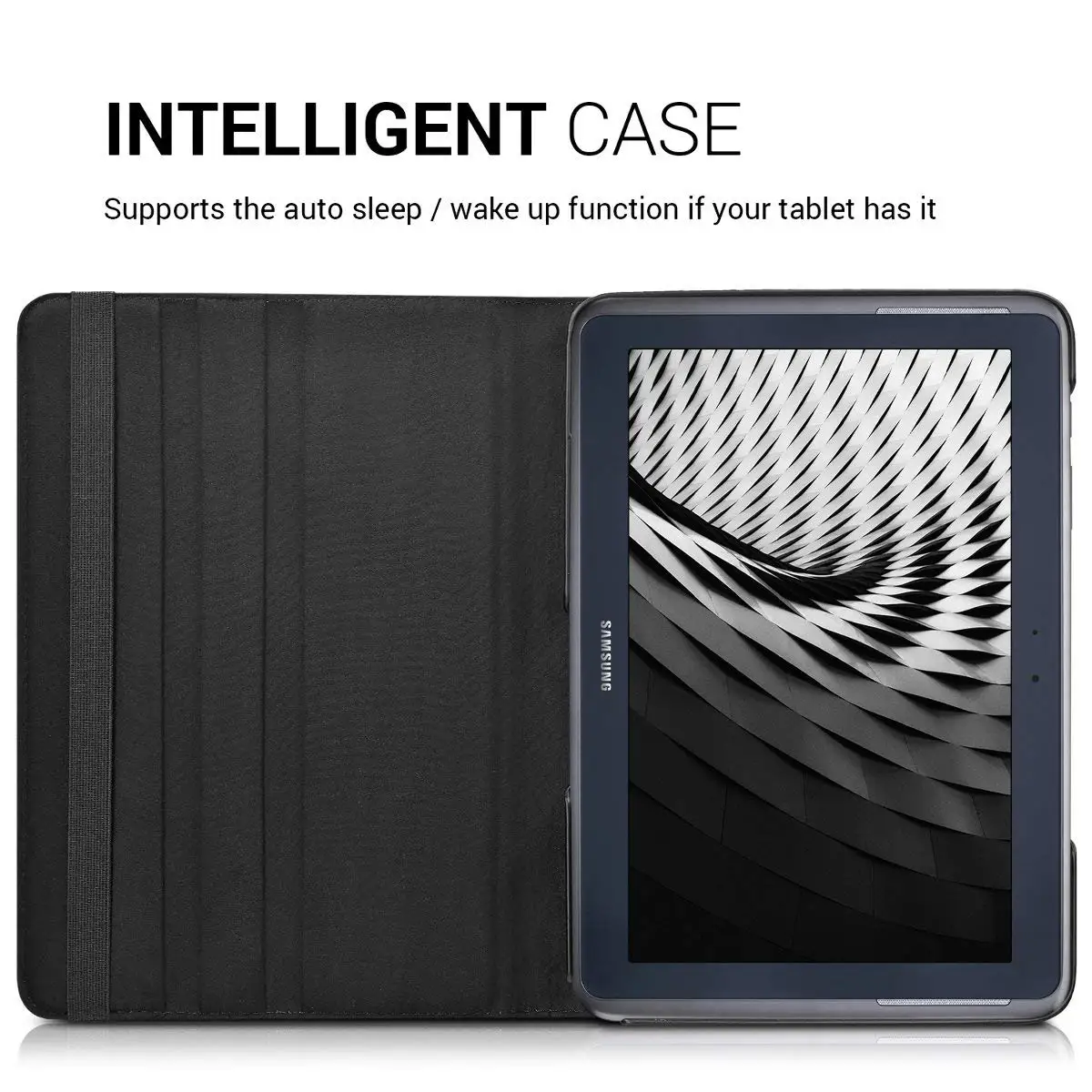 Tablet Couro pu com Suporte Flip Tampa do Ímã 360 Suporte Giratório Samsung Galaxy Note 10.1 2012 Gt-n8000 N8000 N8010 N8020 Case - Imagem 5