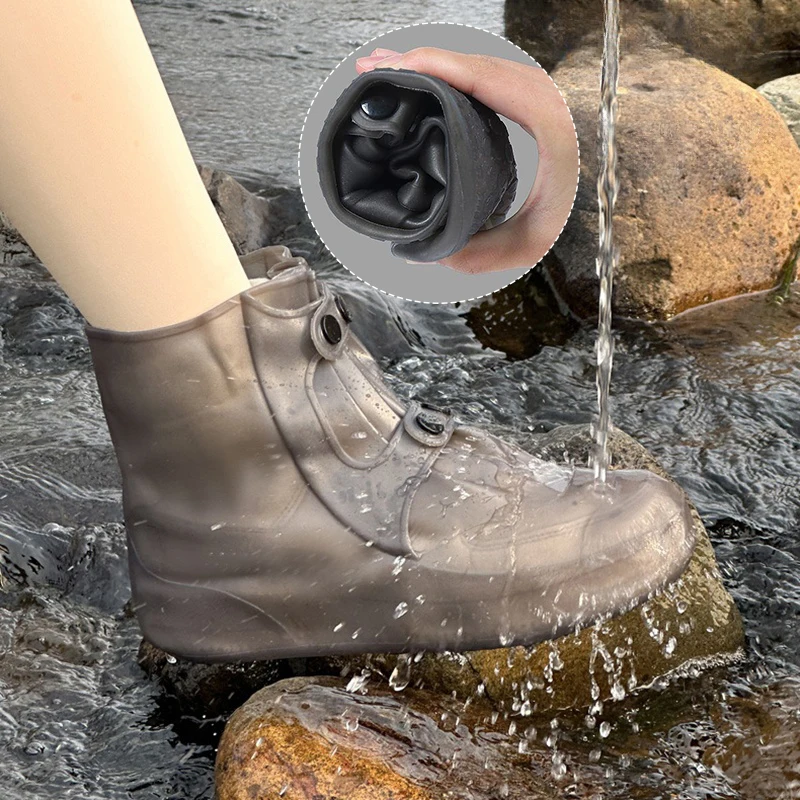 Protège-bottes pluie pliable - Housses antidérapantes PVC pour randonnée et camping étanches
