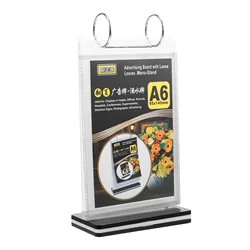 Flip Desktop Card Acrylic Sign Holder Menu Holder Plastic Folder Clear Price Show Rack Supermarket Price Holder Base
