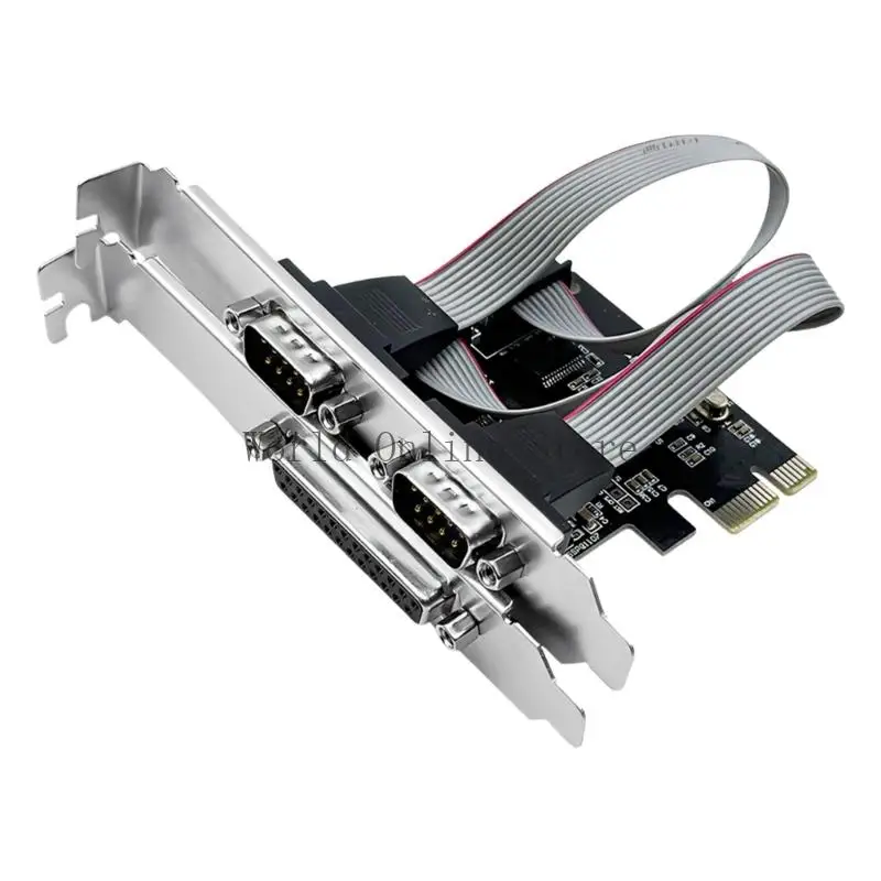 데스크탑 87HC용 2 포트 RS232 포트 COM 프린터 병렬 포트 LPT PCIE 카드 어댑터