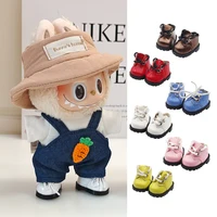 For Labubu Shoes (3.8*2.3cm) for 17cm Labubu Macaron and 10cm EXO /Cotton Doll Finger Shoes Doll Leather Shoes 1