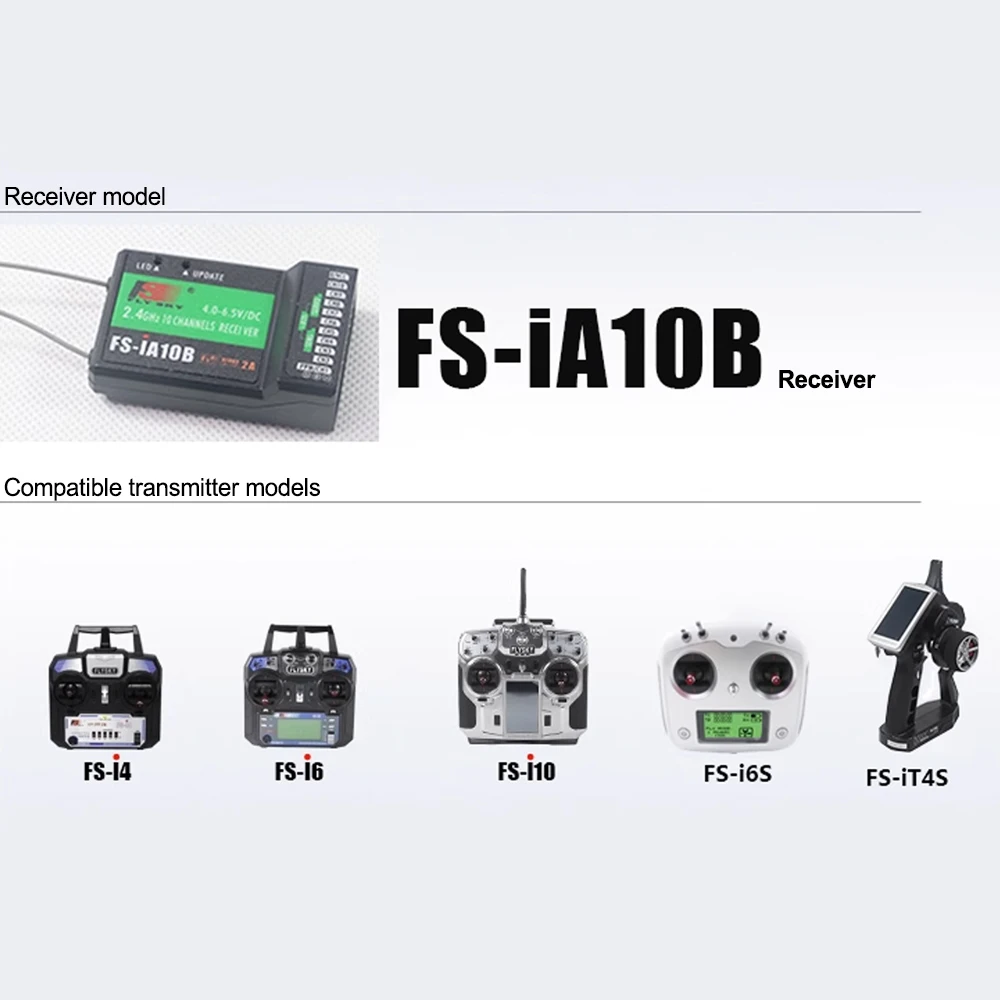 Récepteur Flysky FS-iA10B 10 canaux 2.4GHz pour RC