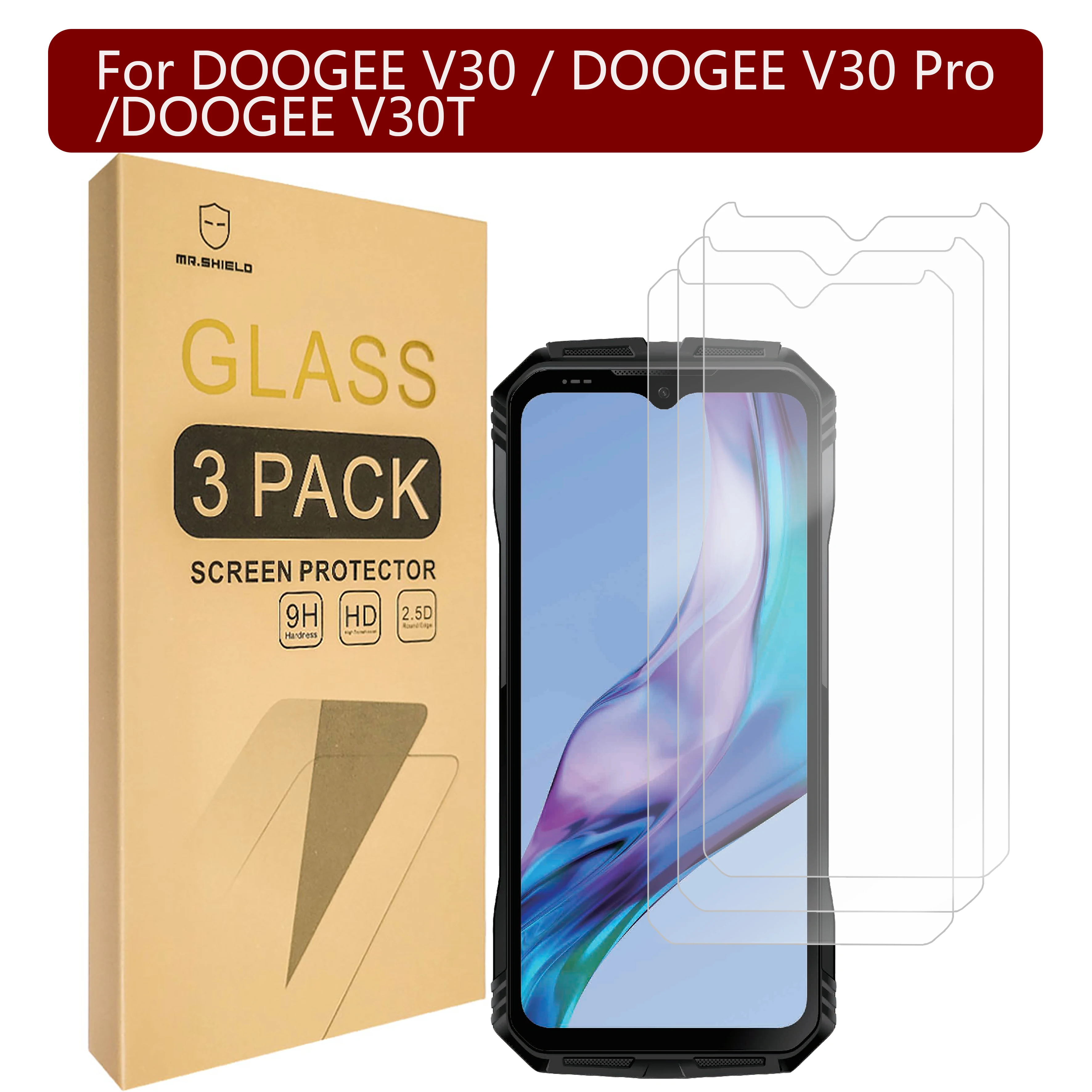 

Mr.Shield [3-Pack] Screen Protector For DOOGEE V30 / DOOGEE V30 Pro / DOOGEE V30T [Tempered Glass]