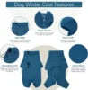 Dog Clothes Soft Fleece Pullover Pajamas For Small Medium Large Dogs Warm Thicken Jacket Pet Jumpsuit Winter Coat 2