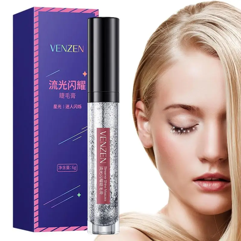 

Sparkle Mascara For Eyelashes Sweatproof Smudge-Proof Glitter Mascara Stage Use Cosmetics For Halloween Party Christmas