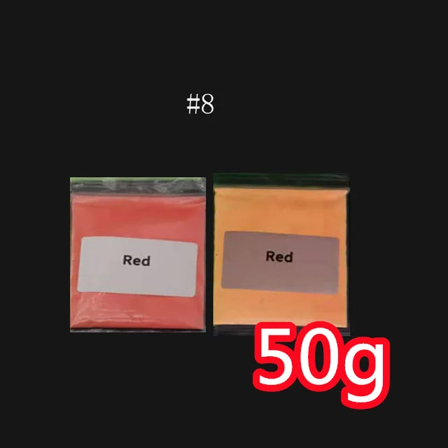 50g Christmas Glow-in-the-Dark Pigment Powder - Luminous Green/Blue/Red Cosmetic for Nails, Face, and Body (12 Colors)