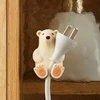 Adorable Polar Bear Toothbrush Holder Wall Mounted Suction Cup Racks Creative Perforation-free Leather Band Mask Plug Storage 2