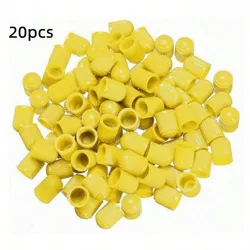 Premium Pack of 20 Tire Valve Dust Caps - Universal Plastic Covers for Cars, Bikes, and Motorcycles (20PCS Yellow)