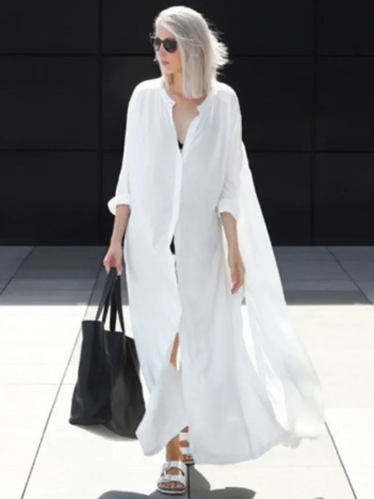 

Длинные пляжные рубашки, женский белый купальник, накидка, летние женские платья, купальный костюм, накидки