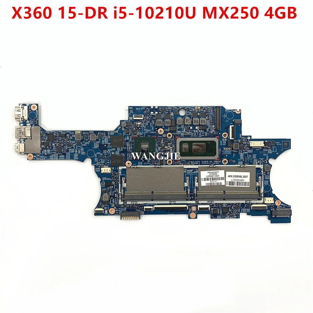 

For HP ENVY X360 15T-DR100 15-DR Laptop Motherboard L63887-601 L63887-001 18748-1 i5-10210U DSC MX250 4GB 100% Fully Tested