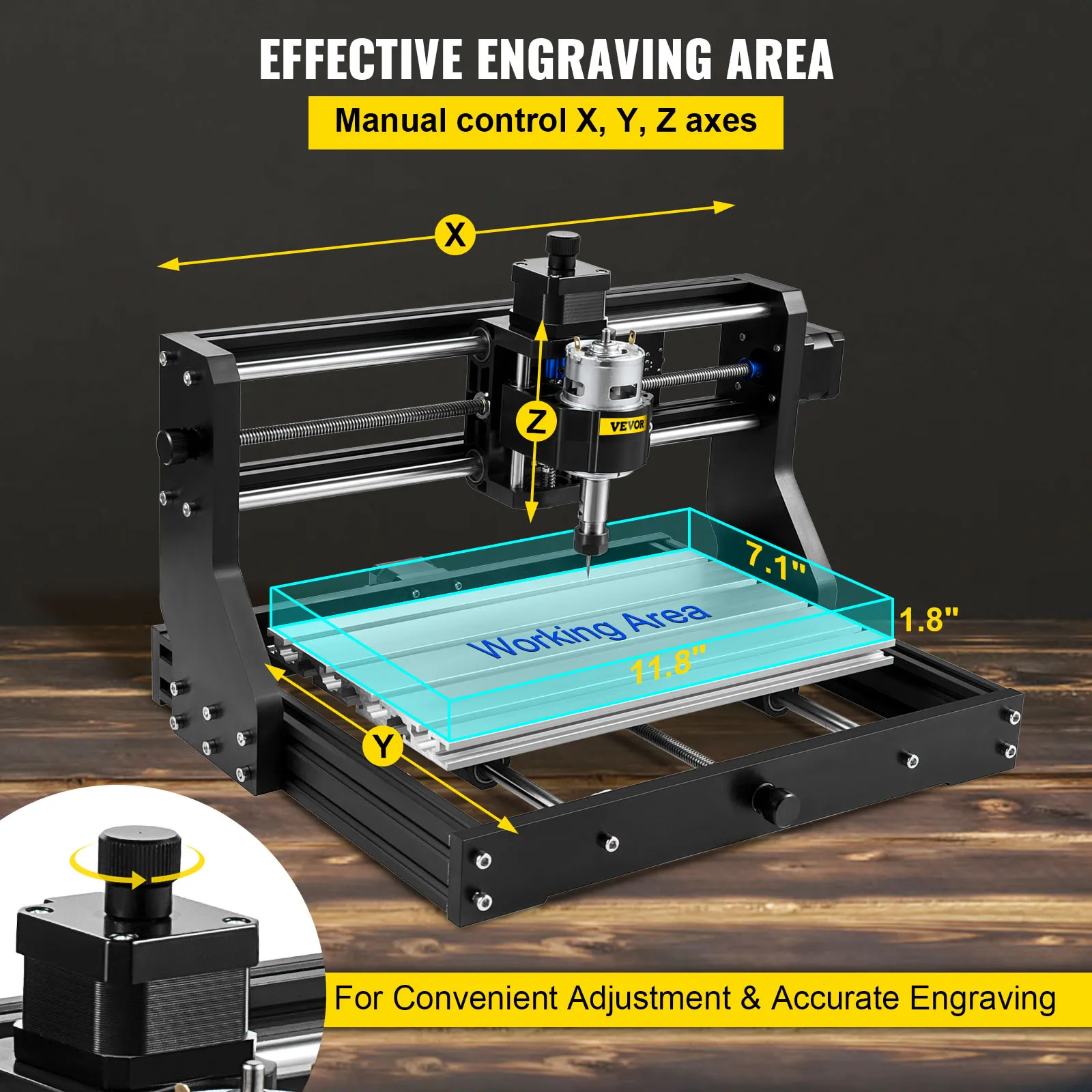 VEVOR-Graveur CNC 3018 PRO avec technologie laser, machine de gravure à 3 axes GRBL, fraisage du bois, routeur à bois pour bricolage, travail de calcul