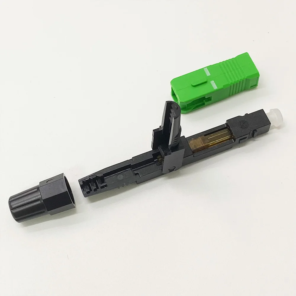 100PCS SC APC quick connector SC APC fiber optic adapter FTTH fiber optic quick connector on-site installation