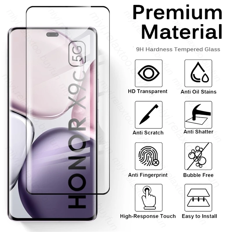 Premium 4-in-1 Curved Glass Case with Camera Lens Protection