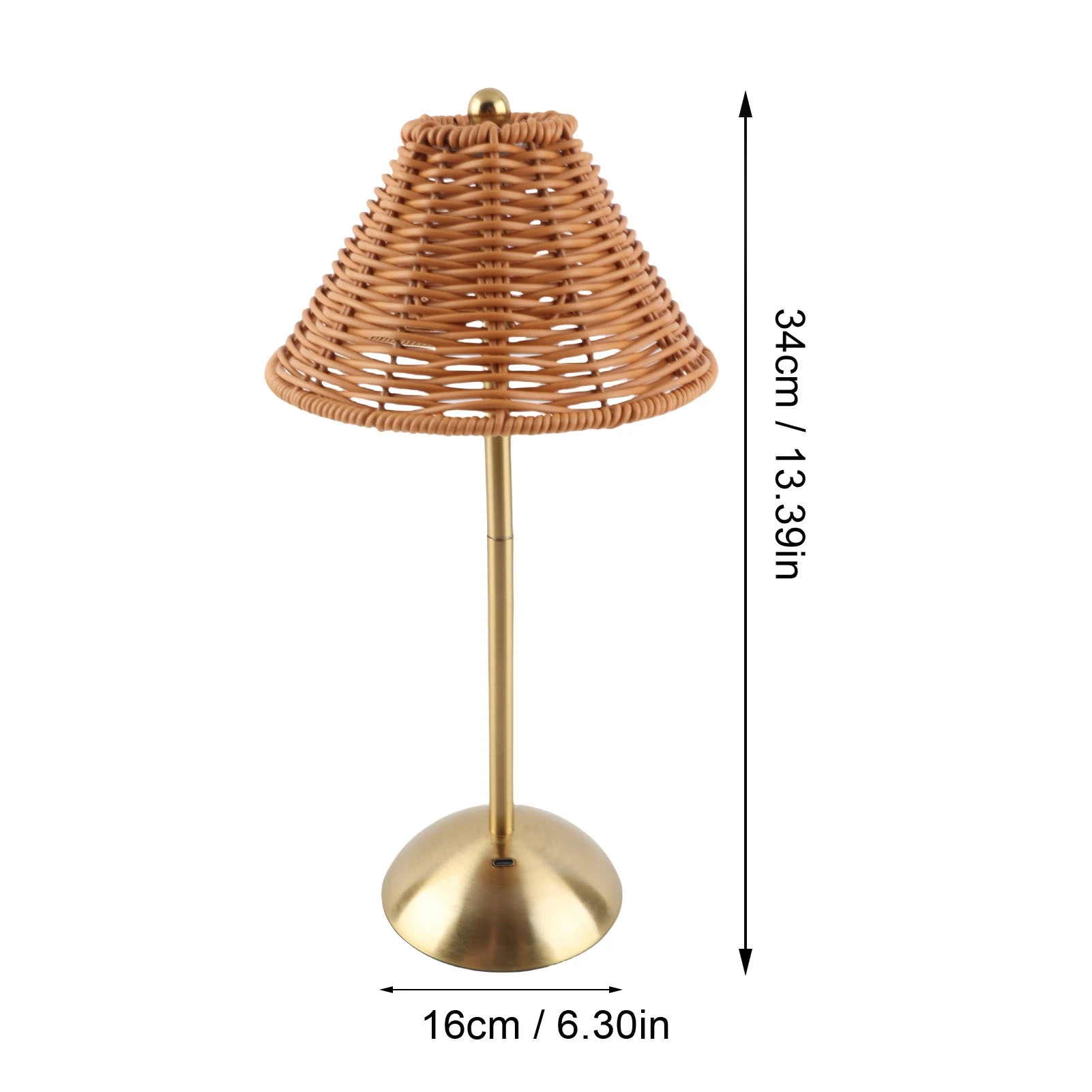 LED Rechargeable Reading Light Compact Energy Saving Dimmable Bedside Lamp 600mAh 2W Eye Care PC Rattan Weaving for Restaurant