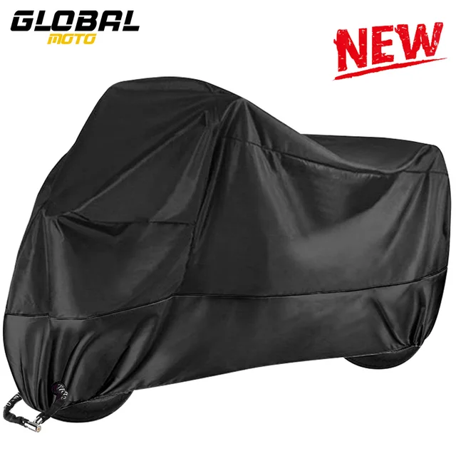New Motorcycle Cover Outdoor Waterproof UV Sun Protector Scooter All Season Bike Motorcycle Accessories Rain Dust Proof Covers Z001 Black