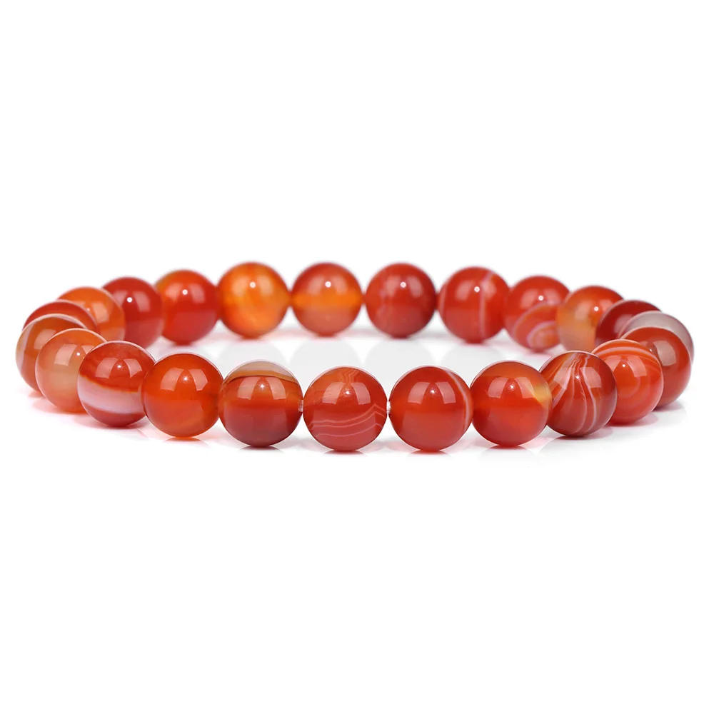 Rote Naturstein Armbänder 8mm Perlen Armbänder Achate Türkis Tigerauge Armreif Yoga Meditation Schmuck Geschenke für Frauen Männer