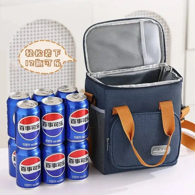 이중 레이어 보온 도시락 가방 크로스바디 벤토 토트백, 튼튼한 보냉 가방, 직장인/학생용, 인기 상품