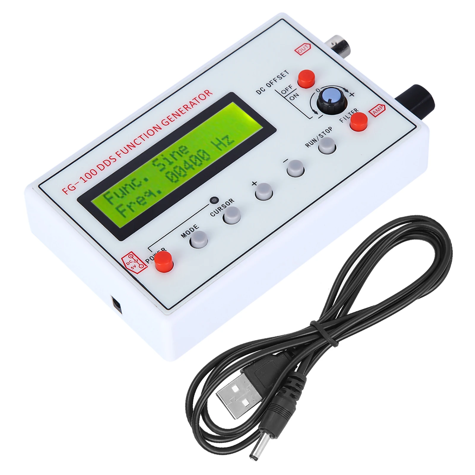 FG‑100 DDS Function Generator Frequency Counter 1HZ‑500KHz Source Generator Module Sine+Square++Sawtooth Waveform