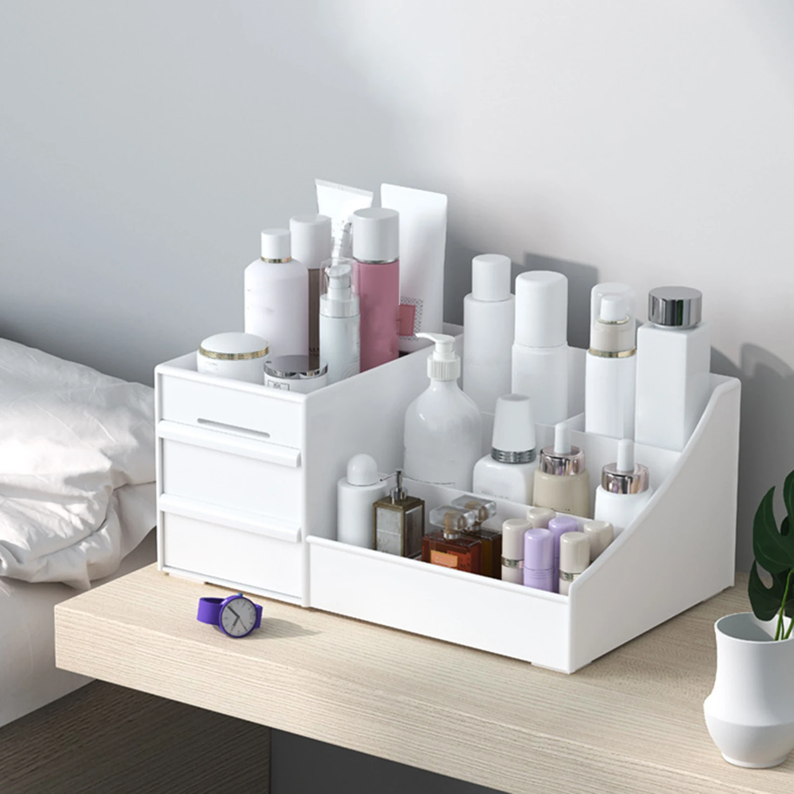 New Makeup Organizer for Cosmetic Large Capacity Cosmetic Storage Box Desktop Jewelry Nail Polish Makeup Drawer Container