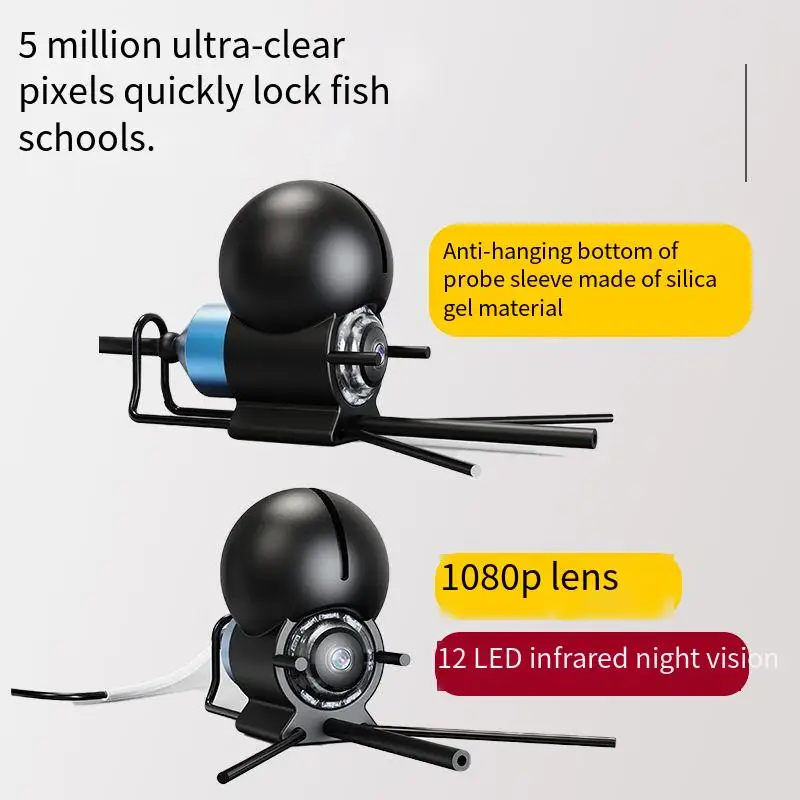 NEW 5 inch,30m, temperature-sensitive camera,fish finder underwater,fish finder for fishing,visual fish ,fishing camera