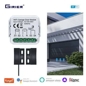 GIRIER WiFi Smart Garage Door Opener Controller Works with Alexa Google Home Assisant Alice App Remote Control No Hub Required