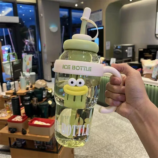 1200ML Sports Water Bottle with A Cute Large-mouthed Design, An Aesthetic Large-capacity Portable Summer Outdoor Straw Cup 6