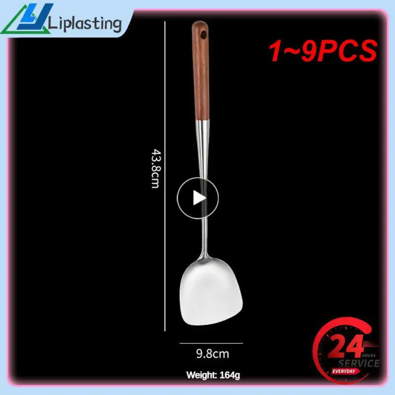 Kitchen Utensils Set 1~9PCS Kitchen Utensils Wok Spatula Iron Ladle Tool Set Spatula Stainless Steel Cooking Equpment Kitchen Accessories