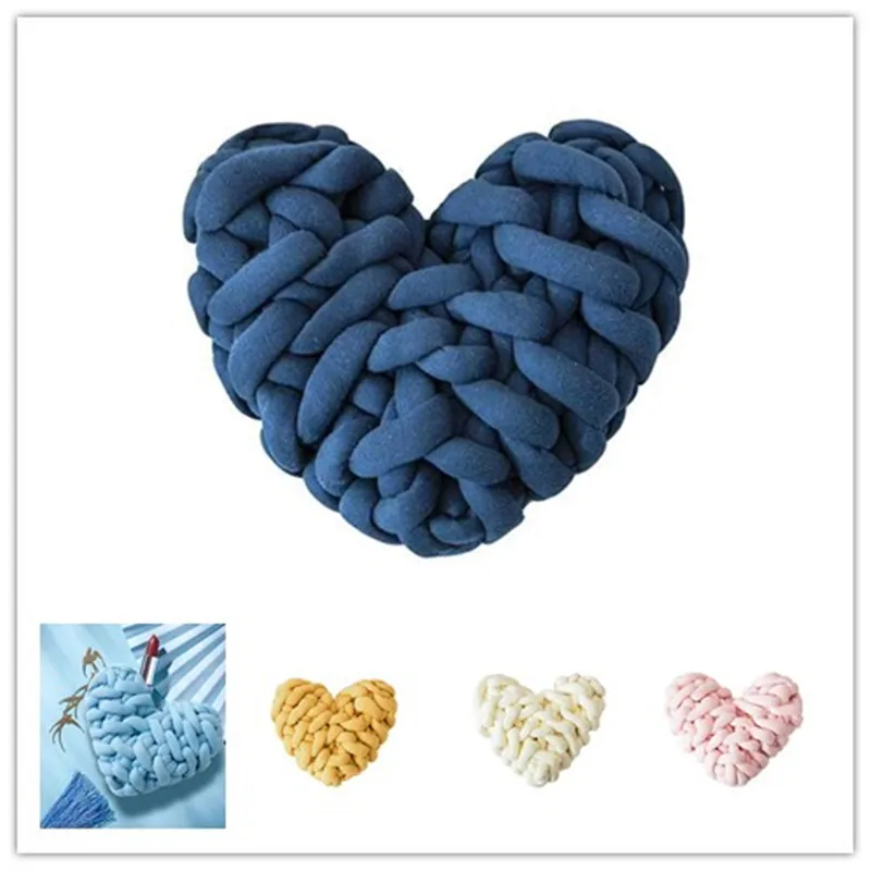 

Подушка в форме сердца ручной работы, плетеная марлевая наволочка для украшения автомобиля, дивана, изголовья кровати, талии, домашний декор