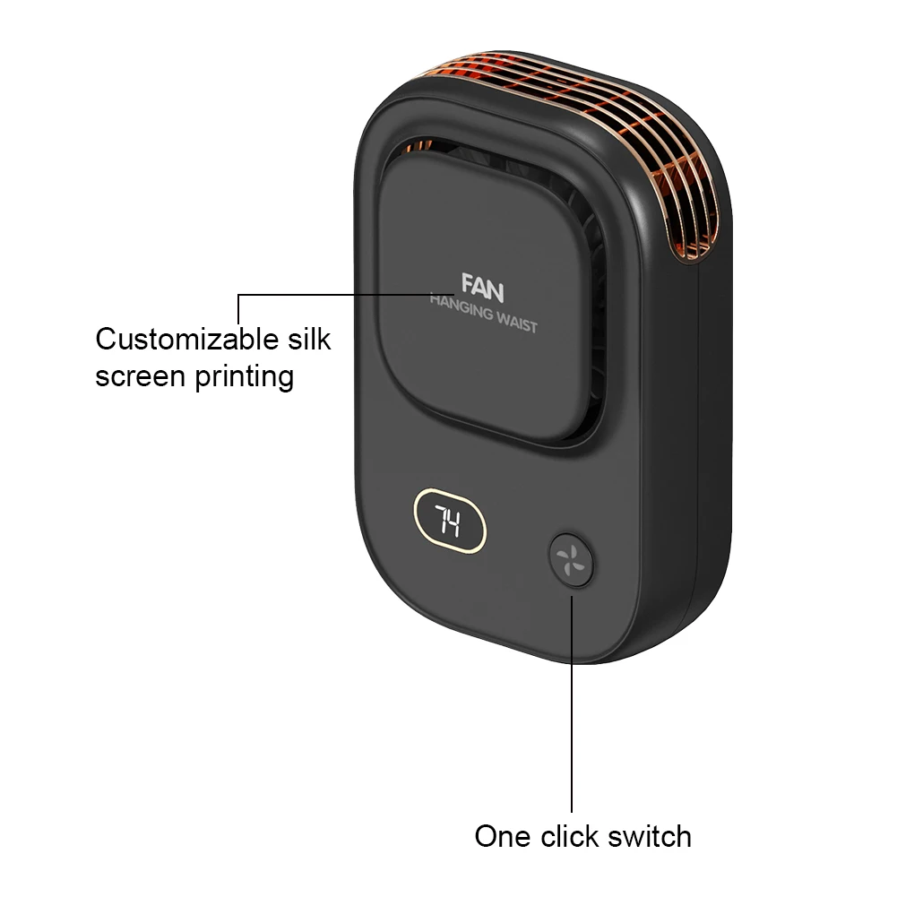 휴대용 허리 클립 선풍기 웨어러블 벨트 선풍기, 3 단 충전식 벨트 클립 선풍기, 2000mAh 배터리 구동, 캠핑 야외 작업 현장