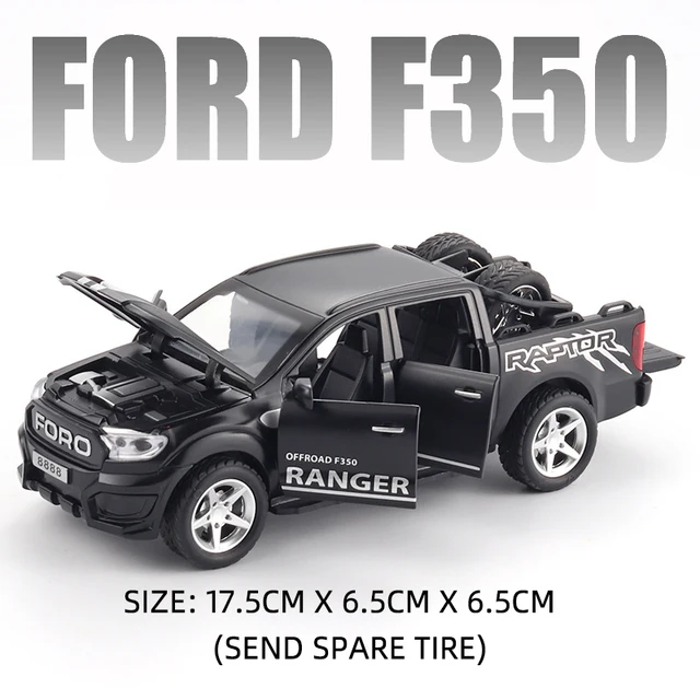 1/32 Scale Fords F150 Off-Road Pickup Truck Police Alloy Car Diecast Toy Car Model Sound &Light Children's Toy Collectibles Gift - Ford F350-193
