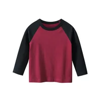 Solid Color Blank Shirt Boys Kid Children's Clothing 2024 Autumn Clothes Pachwork Long Sleeve T-shirt for Girls Cotton Tops Tees 6