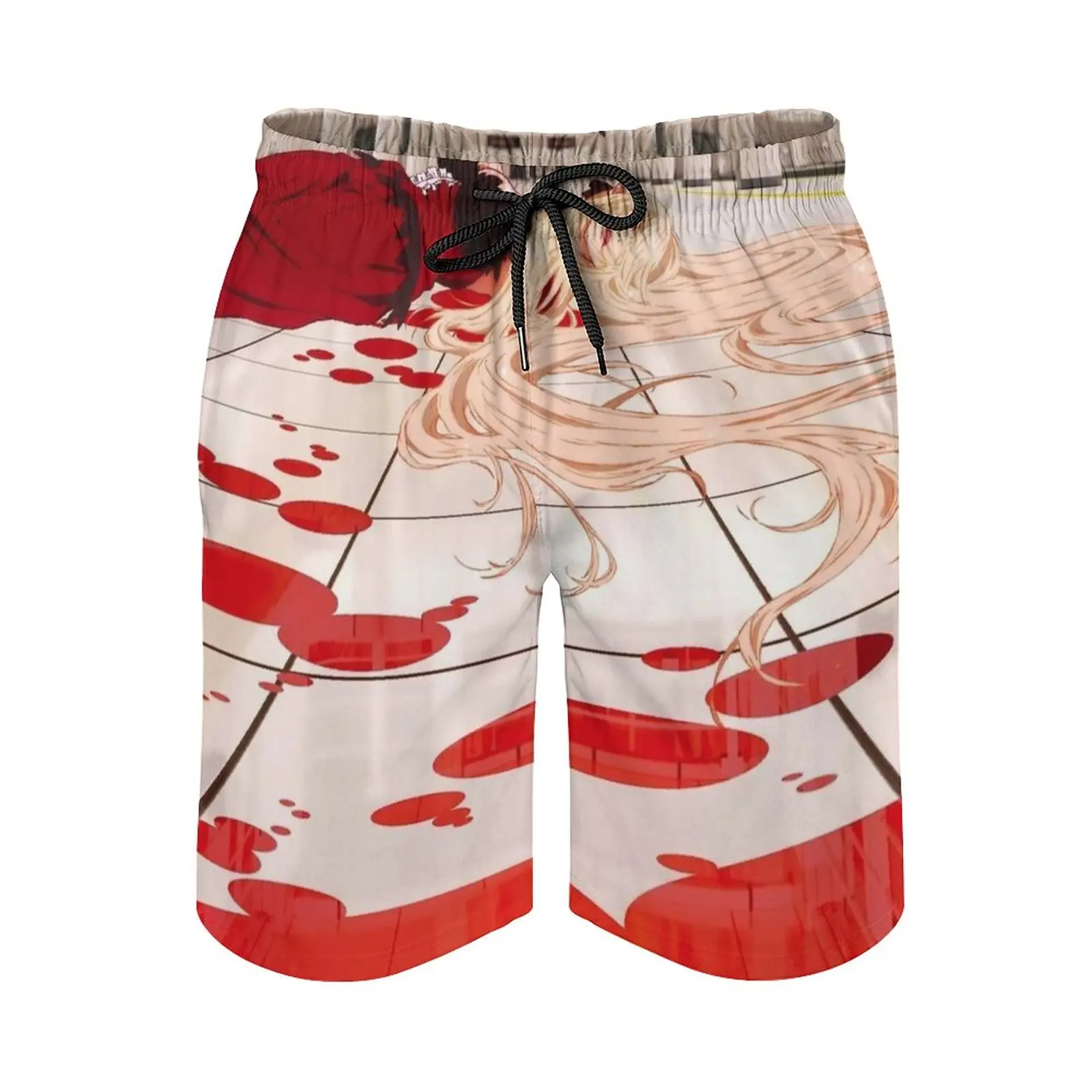 

Kizumonogatari Men's Swim Trunks Quick Dry Volley Beach Shorts With Pockets For Men's Kiss Shot Acerola Heart Under Blade