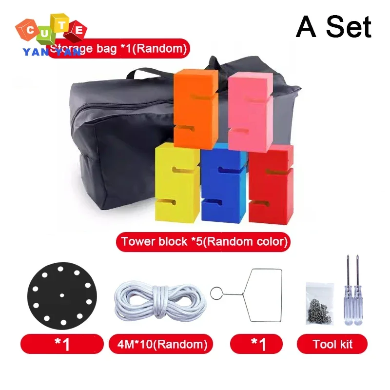 Summer Toys Indoor Outdoor Expansion Props Fun Games Kids Adult Build Tower Block Together Team Building Sensory System Training