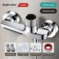Wall Mount Bathtub Faucet Set Shower Brass Chrome Wall Mounted Bathroom Shower Mixer Tap Shower System Set Hot and Cold Mixer 1