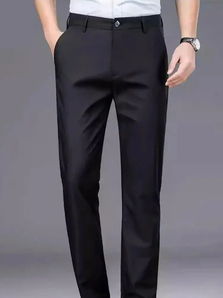 Male Smart Casual Pants Stretchy Sports Men's Fast Dry Trousers Spring Autumn Full Length Straight Office Black Navy Work Pants 18 Male Smart Casual Pants Stretchy Sports Men's Fast Dry Trousers Spring Autumn Full Length Straight Office Black Navy Work Pants