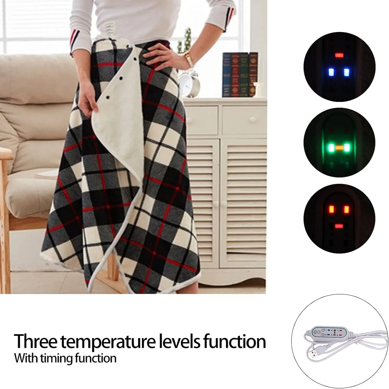 Heated Blankets, Heating Blankets 5V Input Voltage USB Heated 42℃-50℃ Throw Blanket Wool Fabric for for Office