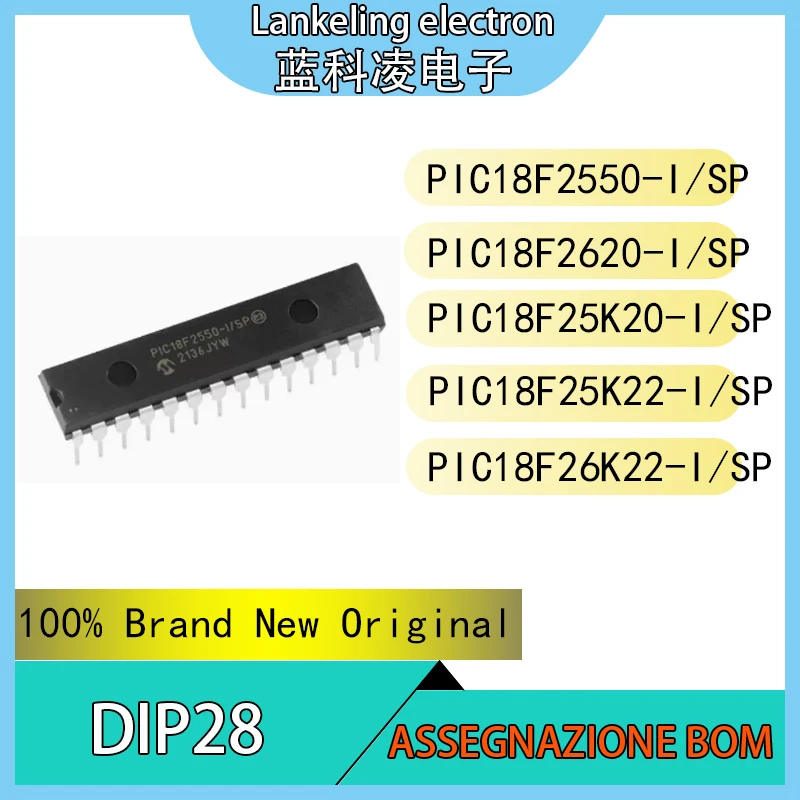 

PIC18F2550-I/SP PIC18F2620-I/SP PIC18F25K20-I/SP PIC18F25K22-I/SP PIC18F26K22-I/SP Integrated circuit DIP28