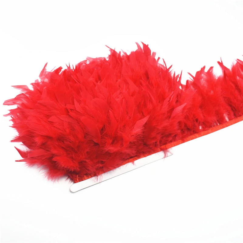 Turkey Feather Fringe Ribbon 5-6inch Turkey Feathers Trim Skirt Dress Feather Decoration 2yards/Lot