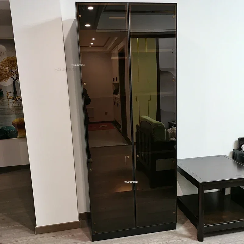 Nordic Luxury Glass Wine Cabinets Home Wine Rack TV Side Locker Minimalist Modern Living Room Against The Wall Display Cabinets