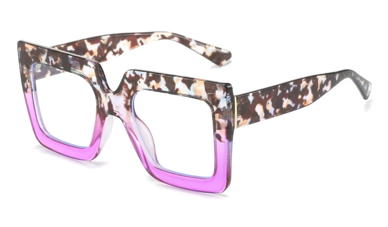 Vibrant Oversized Square Black Eyeglasses with Clear Lenses