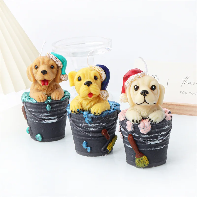 

Christmas Hat Dog Candle Silicone Mold for Handmade Chocolate Decoration Gypsum Aromatherapy Soap Resin Candle Silicone Mould