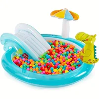 Piscine gonflable en polymère pour enfants, piscine crocodile avec toboggan, pêche au poisson 4
