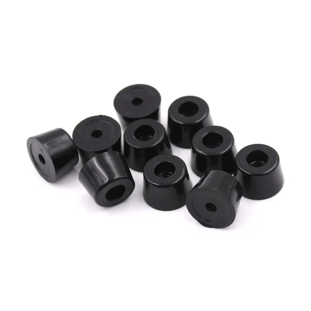 Duable Soft Rubber Furniture Chair Table Feet Leg Bottom Anti-skid glides shock Floor Protector Screw on Pad 10x Black
